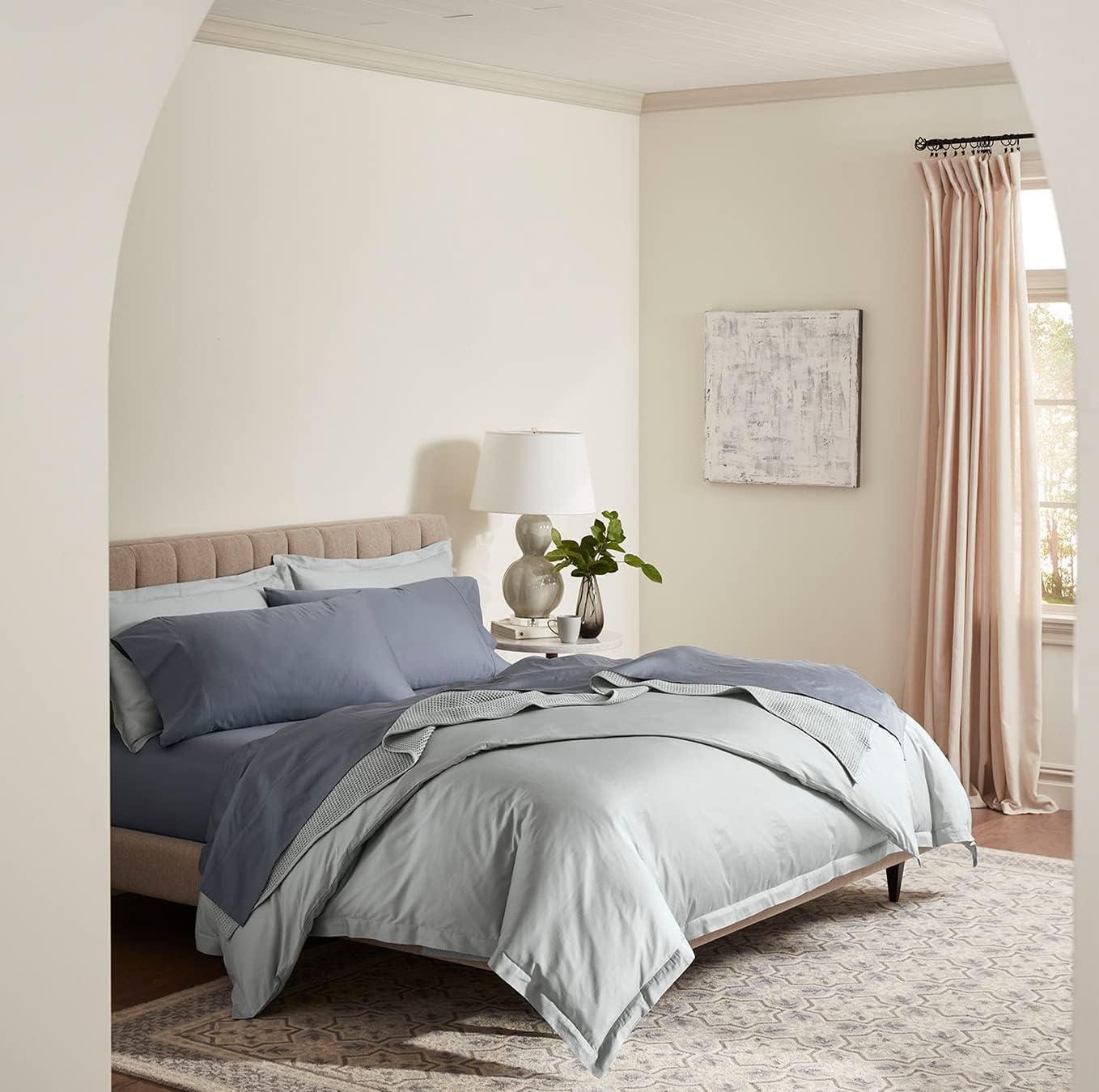 imageBOLL ampamp BRANCH Percale Hemmed Sheet Set Cooling Breathable Bed Sheets for Hot Sleepers King Shore Luxury 100 Organic Cotton 1 Flat 1 Fitted 2 PillowcasesMineral