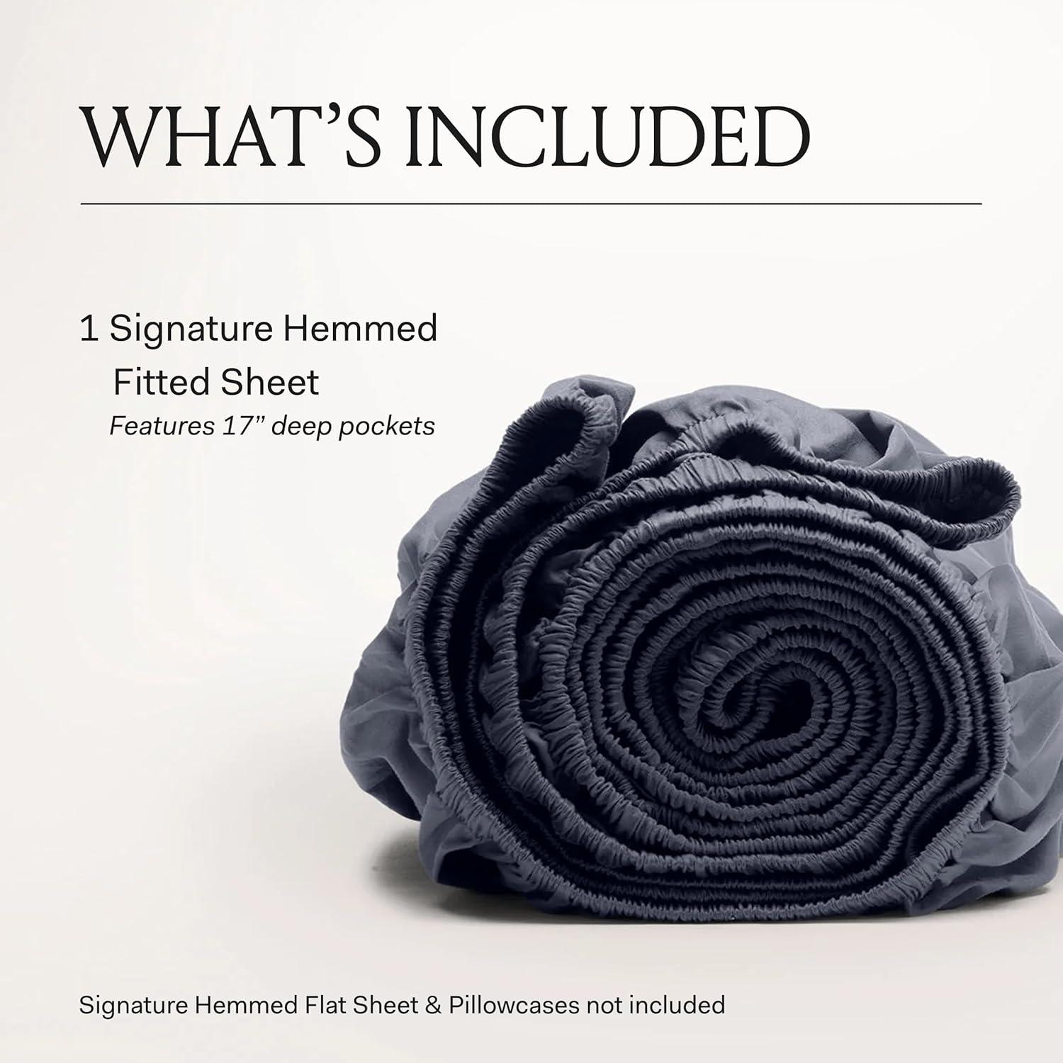 imageBoll ampamp Branch Signature Hemmed Fitted Sheet King White 100 Organic Cotton 1 Fitted Sheet OnlyMineral