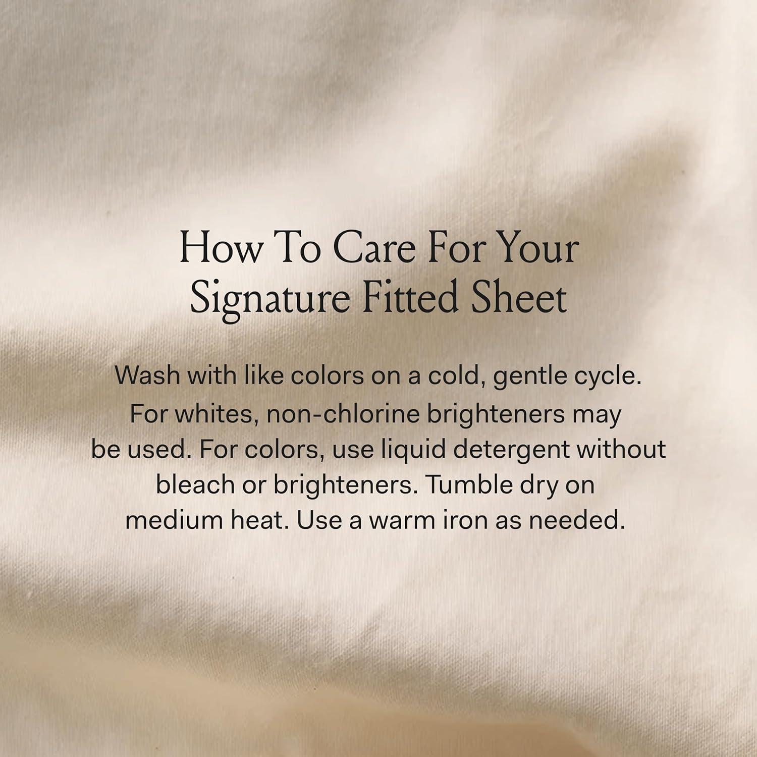 imageBoll ampamp Branch Signature Hemmed Fitted Sheet King White 100 Organic Cotton 1 Fitted Sheet OnlyStone