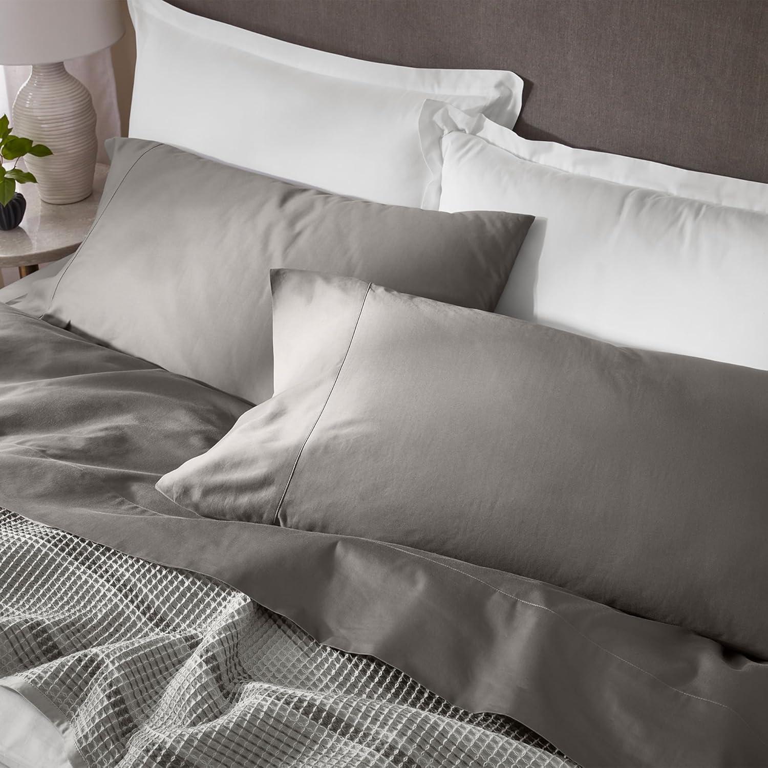 imageBoll ampamp Branch Signature Hemmed Fitted Sheet King White 100 Organic Cotton 1 Fitted Sheet OnlyStone