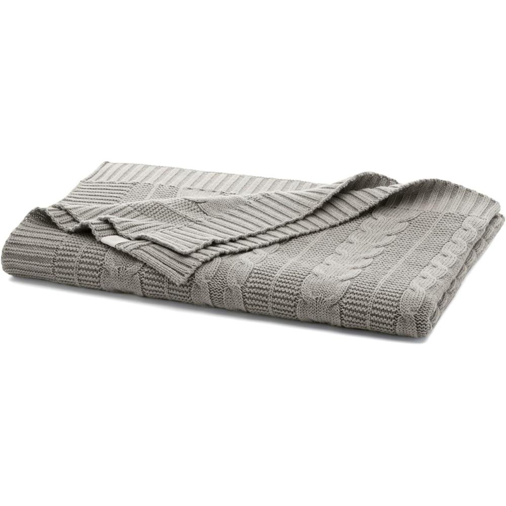 imageBOLL ampamp BRANCH Cable Knit Baby Blanket  Dusty Rose  ToxinFree 100 Organic Cotton  MachineWashable  Soft Breathable  30 x 40Pewter