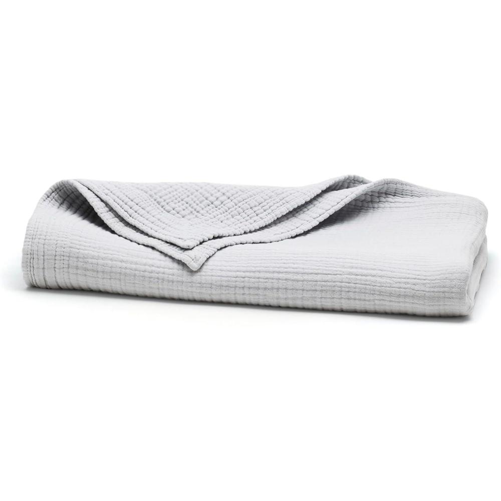 imageBOLL ampamp BRANCH Dream Throw Blanket  One Size White  Luxury 100 Organic Cotton  Soft Lightweight and Breathable  CloudLike Touch  50x70 InchesSky