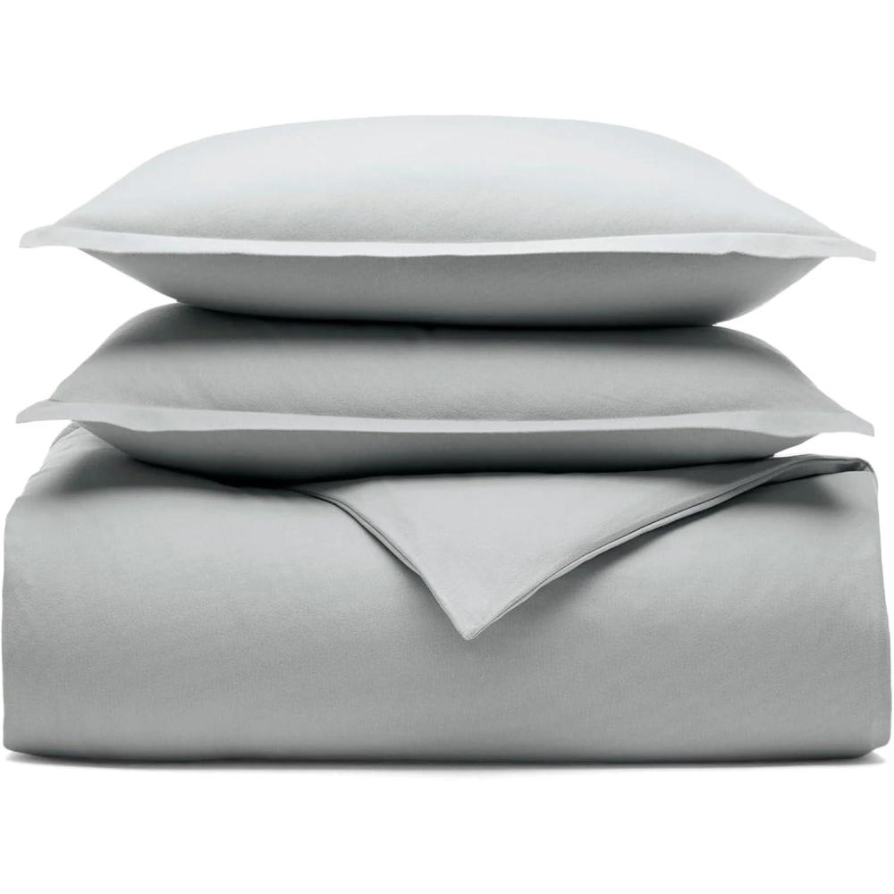 imageBOLL ampamp BRANCH Flannel Duvet Set  KingCal King Shore  Luxury 100 Organic Cotton  1 Duvet Cover 2 Shams  Velvety Soft Warm ampamp Breathable WeaveShore