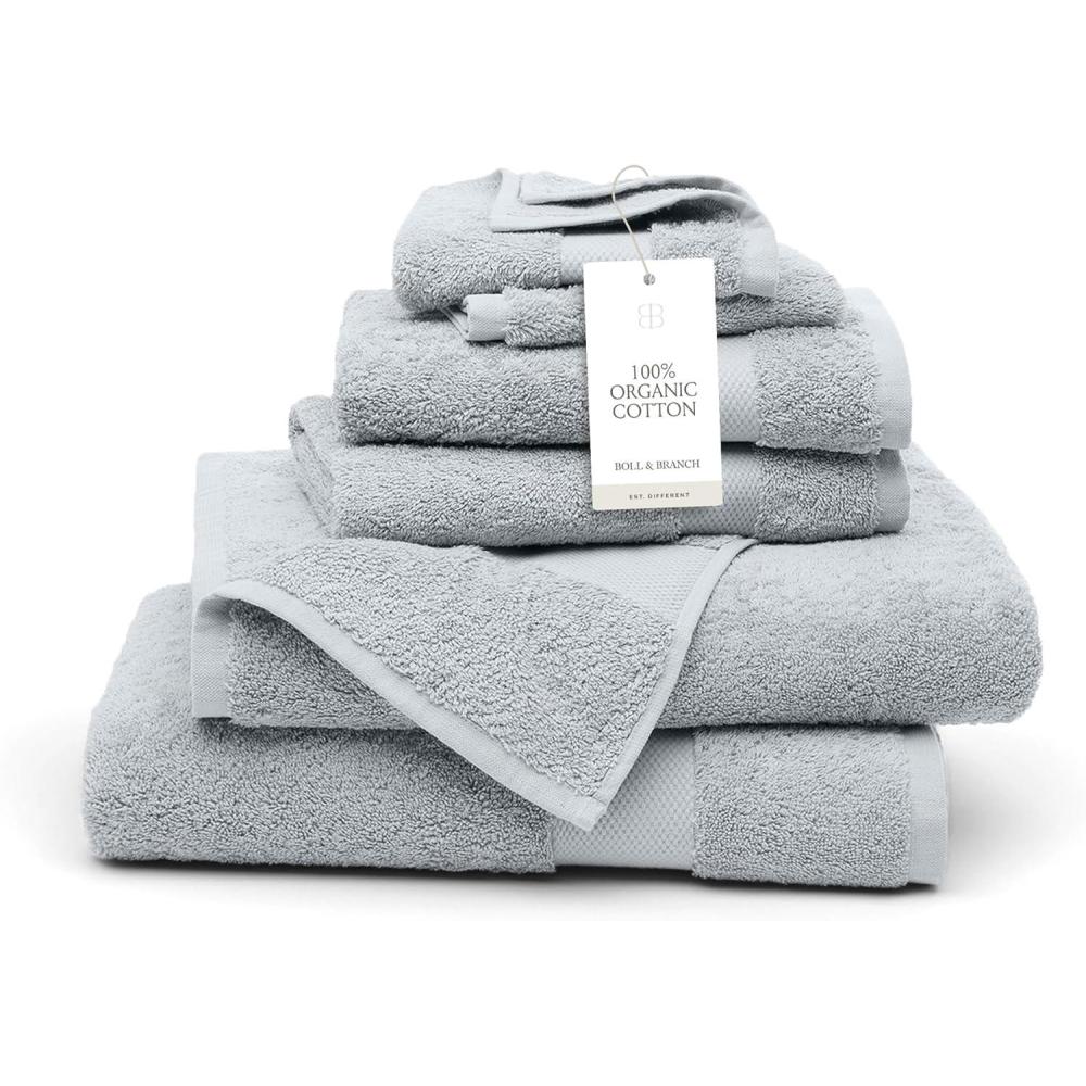 imageBOLL ampamp BRANCH Plush Bath Towel Set Holly 6 Piece Includes 2 Bath Towels 2 Hand Towels ampamp 2 Washcloths 100 Organic Cotton Ultra Soft ampamp Luxurious Quick AbsorbingShore