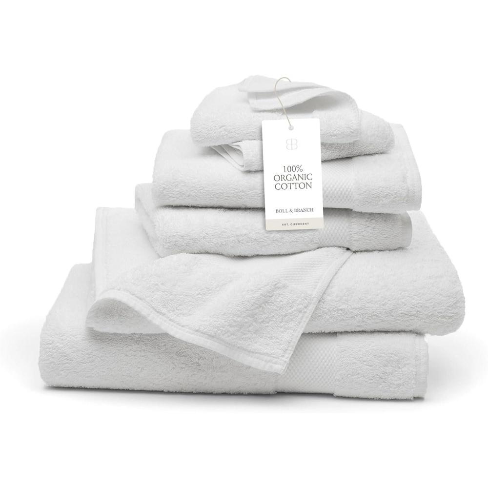 imageBOLL ampamp BRANCH Plush Bath Towel Set  Holly  6 Piece  Includes 2 Bath Towels 2 Hand Towels ampamp 2 Washcloths  100 Organic Cotton  Ultra Soft ampamp Luxurious  Quick AbsorbingWhite