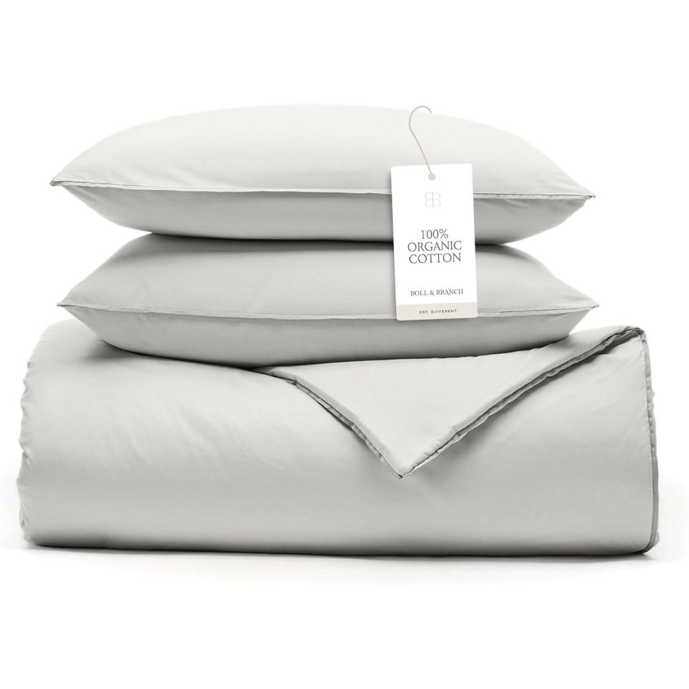 imageBOLL ampamp BRANCH Signature Comforter Set  FullQueen Mineral  Duvet Insert and Cover in One Layer  Luxury Organic Cotton Down Alternative Hypoallergenic AllSeason  1 Comforter and 2 ShamsMist