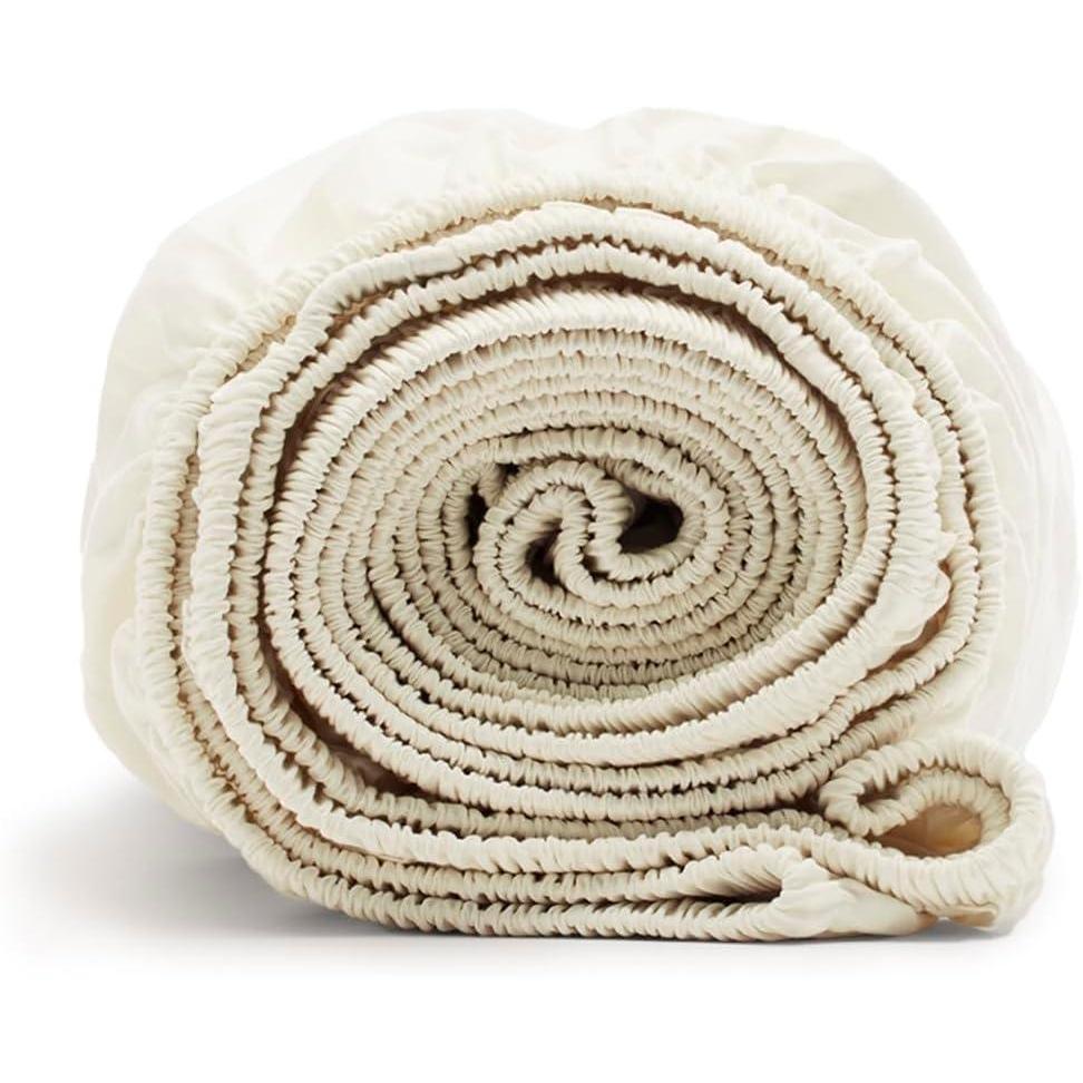 imageBoll ampamp Branch Signature Hemmed Fitted Sheet  King White  100 Organic Cotton  1 Fitted Sheet OnlyCream