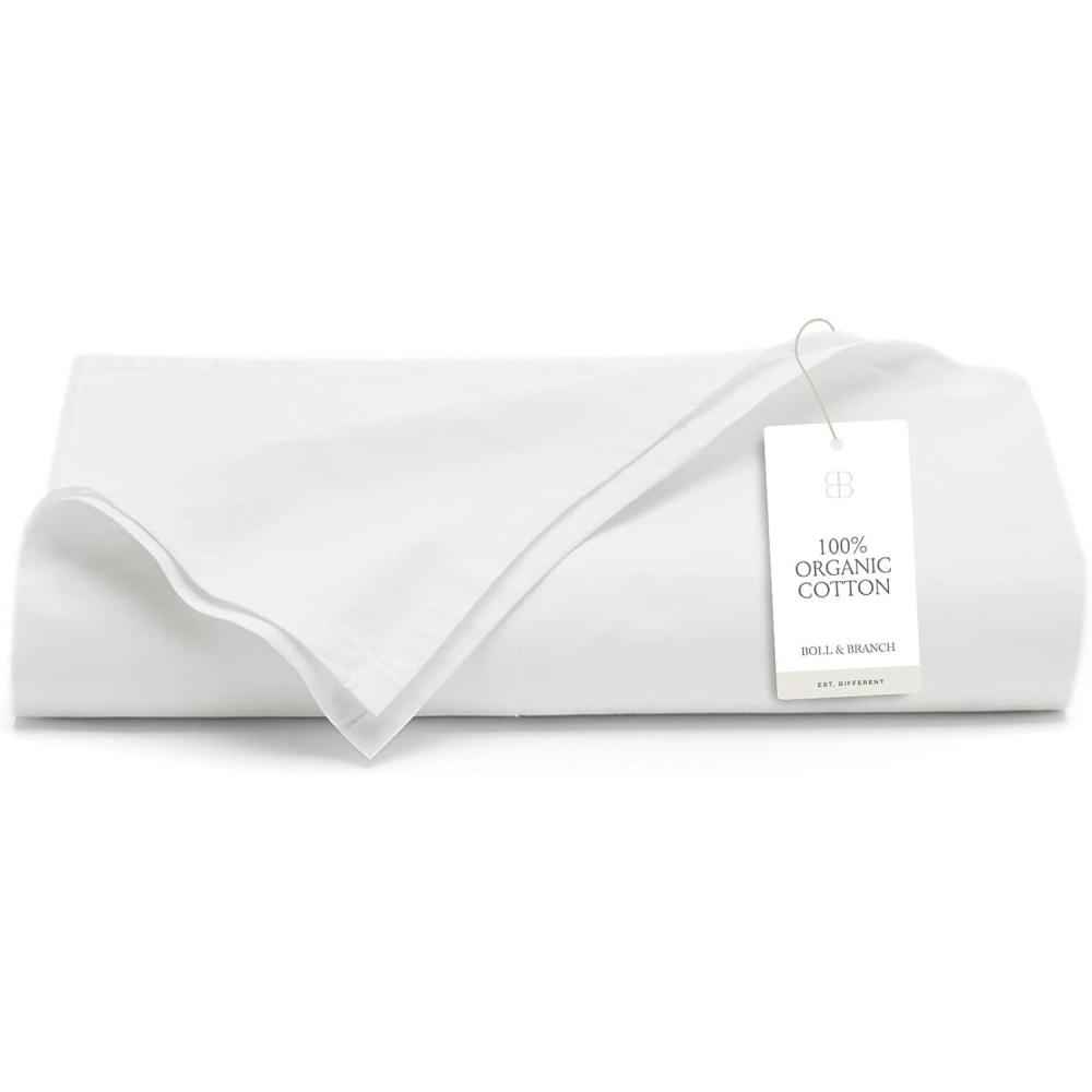 imageBoll ampamp Branch Signature Hemmed Flat Sheet King White 100 Organic Cotton 1 Flat Sheet OnlyWhite
