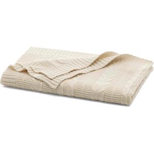 BOLL & BRANCH Cable Knit Baby Blanket – Dusty Rose – Toxin-Free 100% Organic Cotton – Machine-Washable – Soft, Breathable – 30” x 40”(Natural)