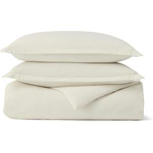 BOLL & BRANCH Flannel Duvet Set – King/Cal King, Shore – Luxury 100% Organic Cotton – 1 Duvet Cover, 2 Shams – Velvety Soft, Warm & Breathable Weave(Cream)