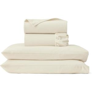 BOLL & BRANCH Flannel Sheet Set – Queen, Cream – Luxury 100% Organic Cotton – Includes 1 Flat, 1 Fitted, 2 Pillowcases – Velvety Soft, Warm & Breathable(Cream/Oak)