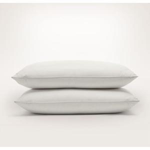 BOLL & BRANCH Pillow Starter Bundle – 2 Down Alternative Pillows – Includes 1 Medium & 1 Soft Density Pillow – Standard Size – Allergen Friendly