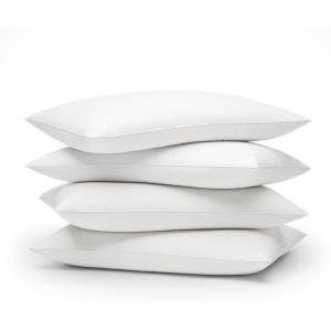 BOLL & BRANCH Pillow Starter Bundle – 4 Down Alternative Pillows – 2 Medium, King Size – 2 Firm, King Size – Luxury 100% Organic Cotton Shell