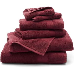 BOLL & BRANCH Plush Bath Towel Set – Holly – 6 Piece – Includes 2 Bath Towels, 2 Hand Towels & 2 Washcloths – 100% Organic Cotton – Ultra Soft & Luxurious – Quick Absorbing(Holly)