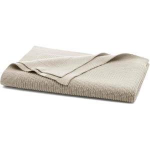 BOLL & BRANCH Ribbed Knit Baby Blanket – Heathered Oatmeal – Toxin-Free 100% Organic Cotton – Machine Washable – Soft, Breathable – 30” x 40”(Heathered Oatmeal)