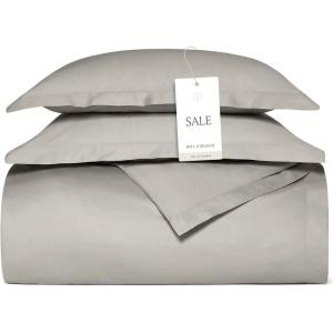 BOLL & BRANCH Signature Hemmed Duvet Set – Twin/Twin XL, Pewter – Luxury 100% Organic Cotton – 1 Duvet Cover, 2 Shams – Buttery Soft, Hidden Closures(Pewter)