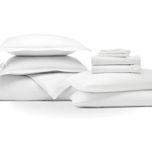 BOLL & BRANCH Signature Starter Bundle – 1 Sheet Set, White, Queen – 1 Duvet Set, White, Queen – 1 Pillowcase Set, White, Standard – 100% Organic Cotton