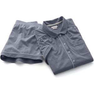 BOLL & BRANCH Women’s Soft Knit Short Sleeve & Shorts Pajama Set(Mineral)