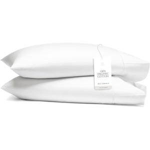 Boll & Branch Signature Hemmed Pillowcase Set – Standard, White – Luxury 100% Organic Cotton – Buttery Soft and Breathable – Softer with Every Wash – 2 Pillowcases Included(White)