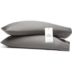 Boll & Branch Signature Hemmed Pillowcase Set – Standard, White – Luxury 100% Organic Cotton – Buttery Soft and Breathable – Softer with Every Wash – 2 Pillowcases Included(Stone)