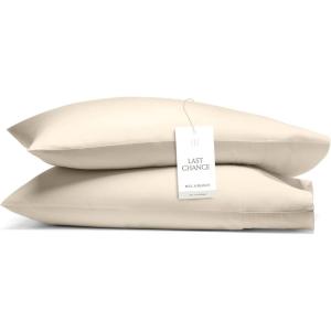 Boll & Branch Signature Hemmed Pillowcase Set – Standard, White – Luxury 100% Organic Cotton – Buttery Soft and Breathable – Softer with Every Wash – 2 Pillowcases Included(Natural)