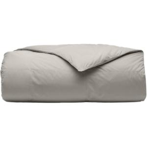 BOLL & BRANCH Percale Quilted Down Alternative Comforter – Twin/Twin XL, Sageleaf – Duvet Insert and Cover in One Layer – All-Season, Luxury Organic Cotton, Hypoallergenic Primaloft – 1 Comforter(Pewter)
