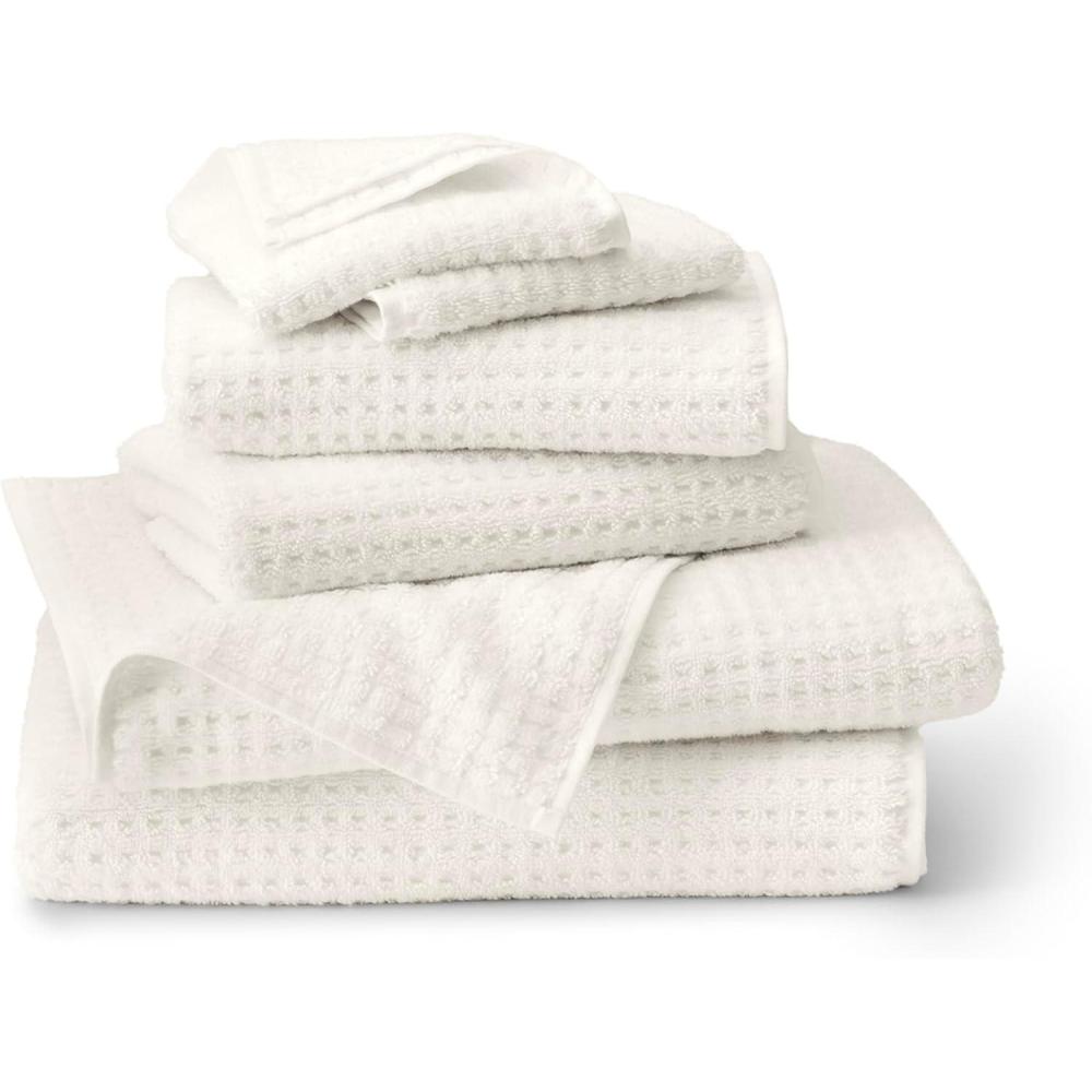 imageBOLL amp BRANCH Turkish Waffle Bath Sheet Set  Cream  6 Piece  Includes 2 Bath Sheets 2 Hand Towels amp 2 Washcloths  100 Organic Turkish Cotton  Ultra Soft amp Luxurious  Quick Dry