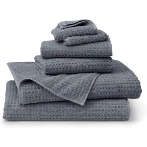 BOLL & BRANCH Turkish Waffle Bath Sheet Set – Mineral – 6 Piece – Includes 2 Bath Sheets, 2 Hand Towels & 2 Washcloths – 100% Organic Turkish Cotton – Ultra Soft & Luxurious – Quick Dry