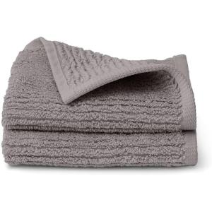 BOLL & BRANCH Turkish Waffle Washcloth Set – White – 100% Organic Turkish Cotton – Lightweight Soft Absorbent Luxury Spa Washcloths with Waffle Weave Texture – Quick Dry Set of 2(Stone)