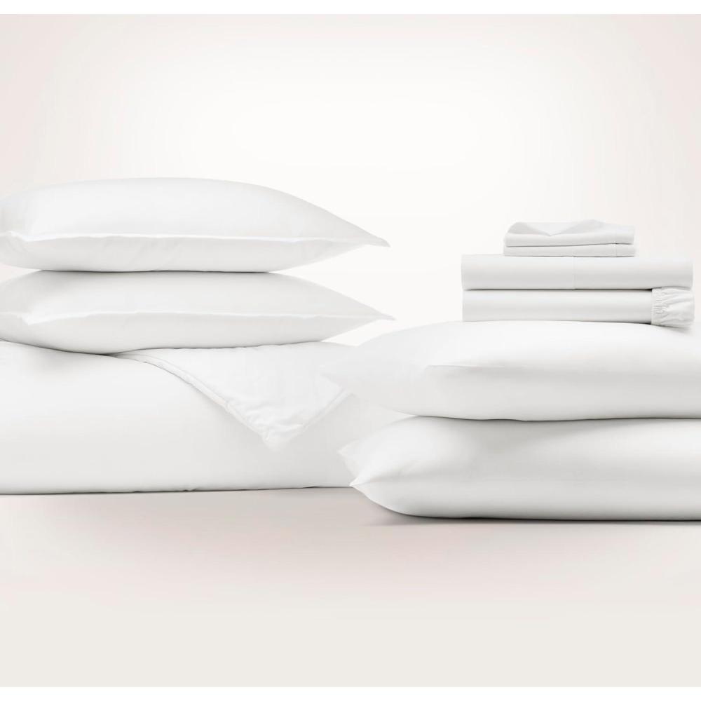 imageBOLL amp BRANCH Signature Comforter Set and Sheet Set Bundle  1 King White Sheet Set amp 1 KingCal King White Comforter Set  Luxury 100 Organic Cotton
