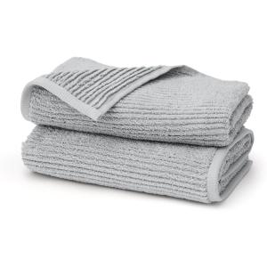 BOLL & BRANCH Turkish Ribbed Hand Towel Set – Shore – 100% Organic Turkish Cotton – Soft Absorbent Quick Dry Luxury Spa Hand Towels with Textured Rib Weave – Set of 2(Shore)
