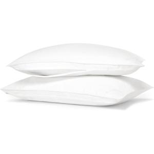 Boll & Branch Pillow Protector – Standard Size Pillows, White Cover – 1 Protector Included – Zipper Closure, Hypoallergenic, Soft, Breathable – Safe for Sensitive Skin(Standard)