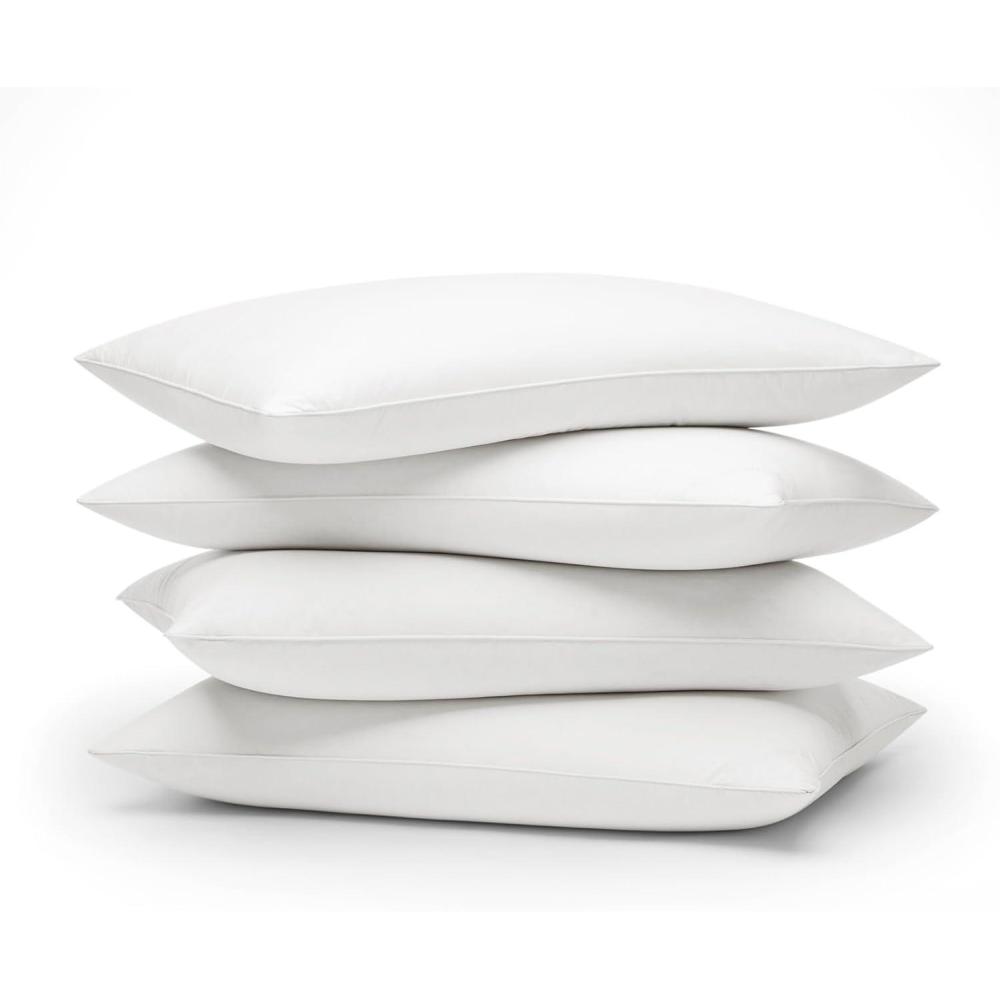 imageBOLL amp BRANCH Pillow Starter Bundle 4 Down Alternative Pillows 2 Medium Standard Size 2 Firm Standard Size Luxury 100 Organic Cotton Shell